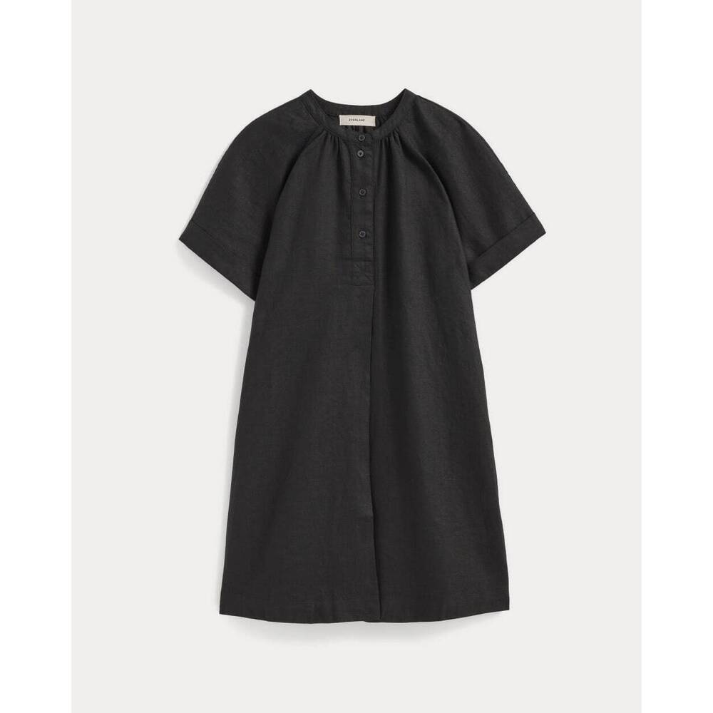 Everlane Women's Popover Dress in Linen in Black, Size Small